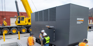 Generator being installed