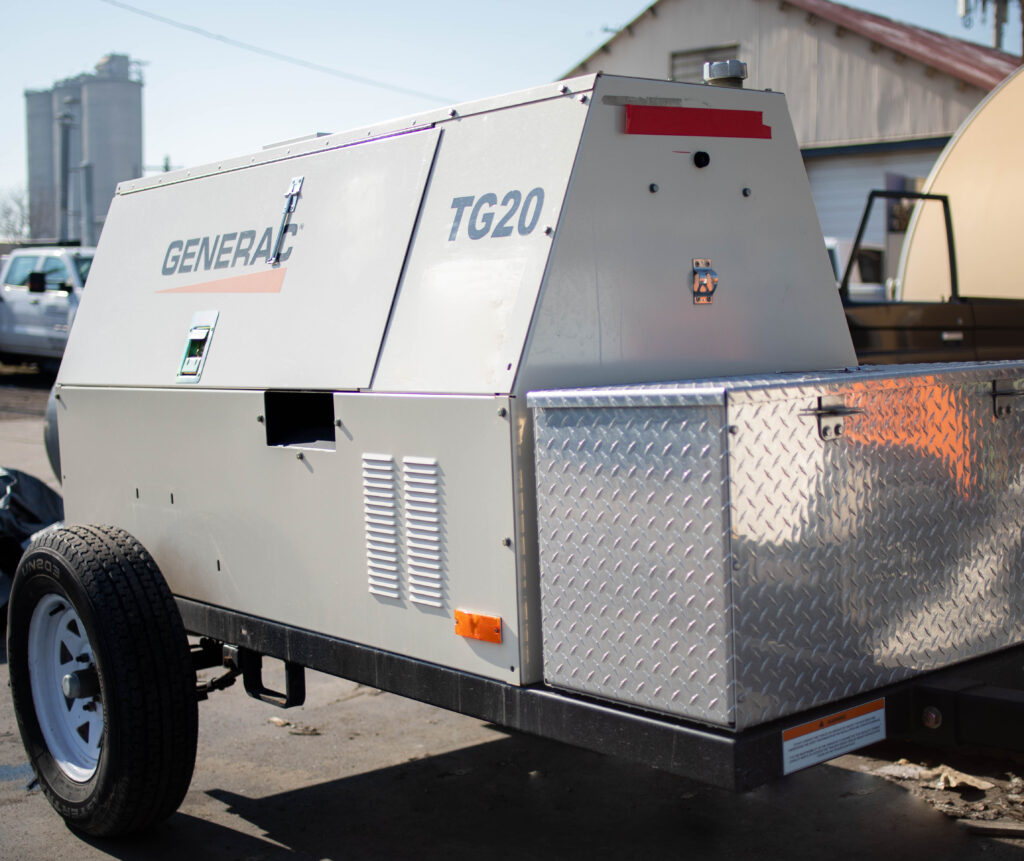 Mobile generator on trailer